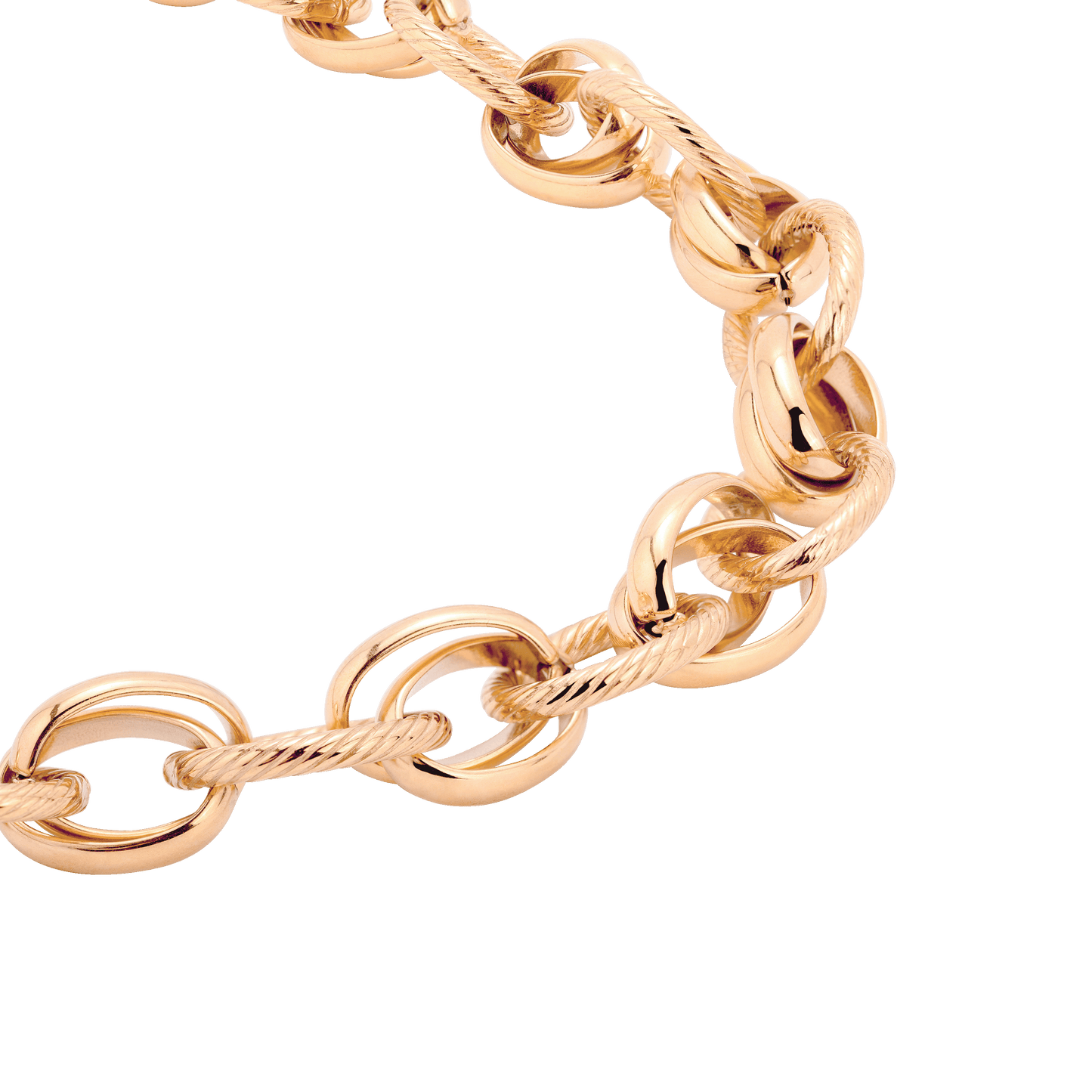 Chunky Twisted Links Necklace Roségold