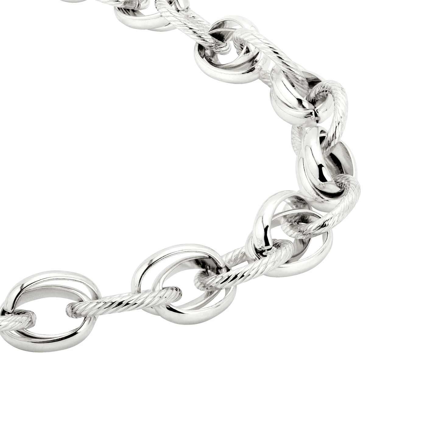 Chunky Twisted Links Bracelet Silber