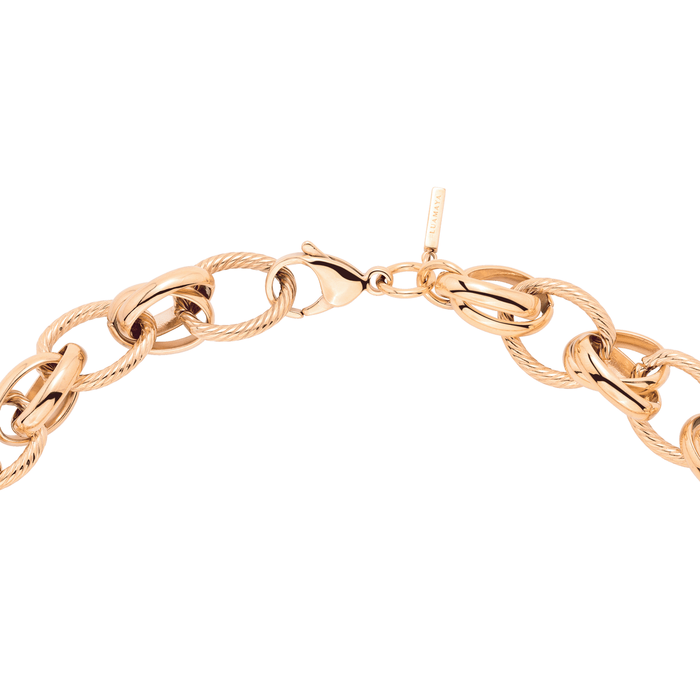 Chunky Twisted Links Necklace Roségold