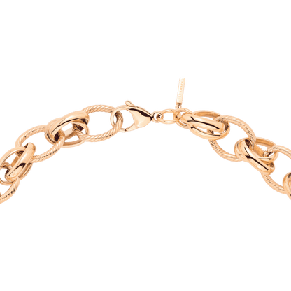 Chunky Twisted Links Necklace Roségold
