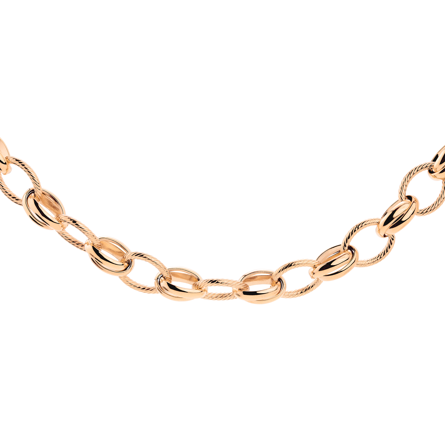 Chunky Twisted Links Necklace Roségold