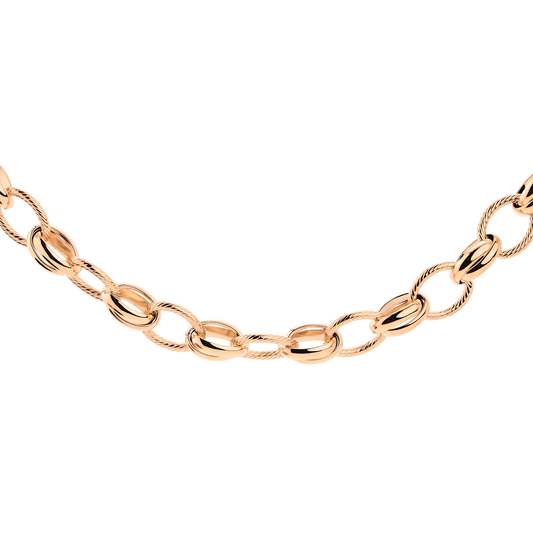 Chunky Twisted Links Necklace Roségold