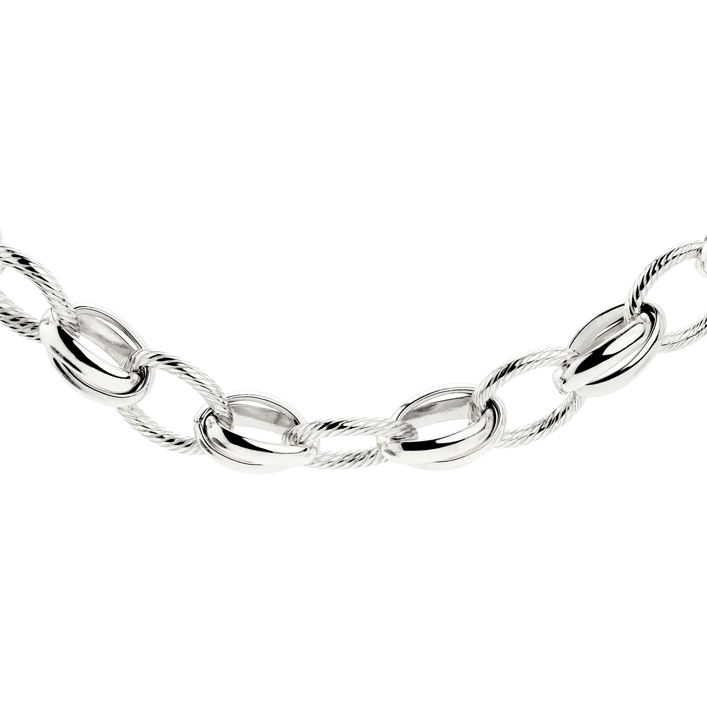 Chunky Twisted Links Necklace Silber