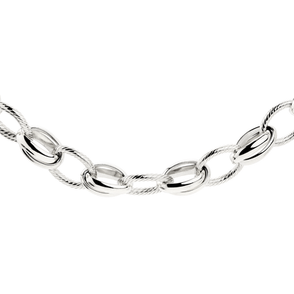 Chunky Twisted Links Necklace Silber