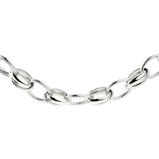 Chunky Twisted Links Necklace Silber