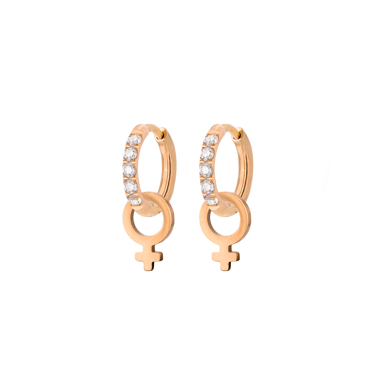 Female Icon Glimmer Hoop Set Baby Roségold