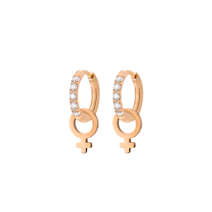 Female Icon Glimmer Hoop Set Baby Roségold