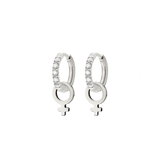 Female Icon Glimmer Hoop Set Baby Silber