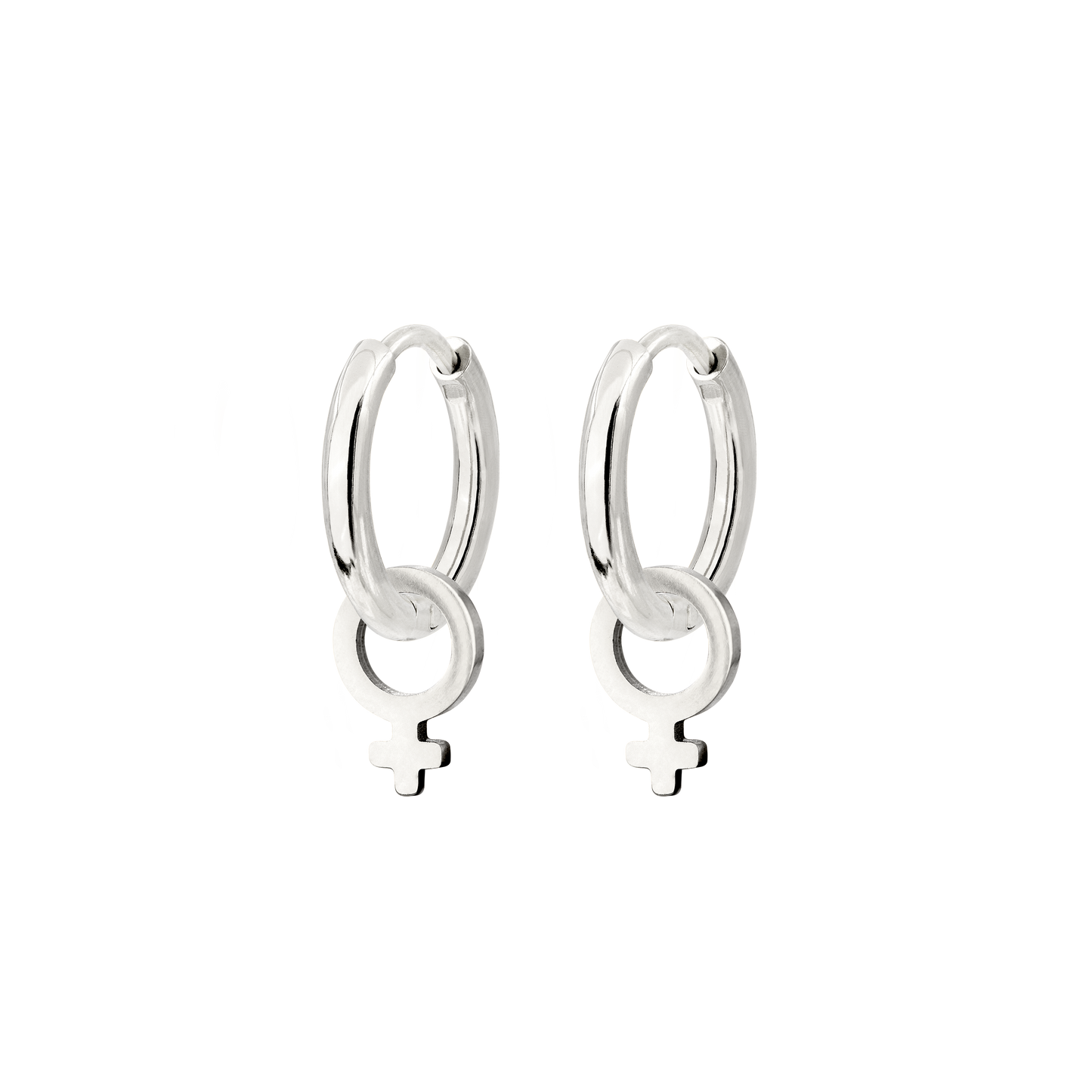 Female Icon Hoop Set Small Silber