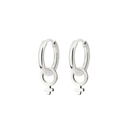 Female Icon Hoop Set Small Silber