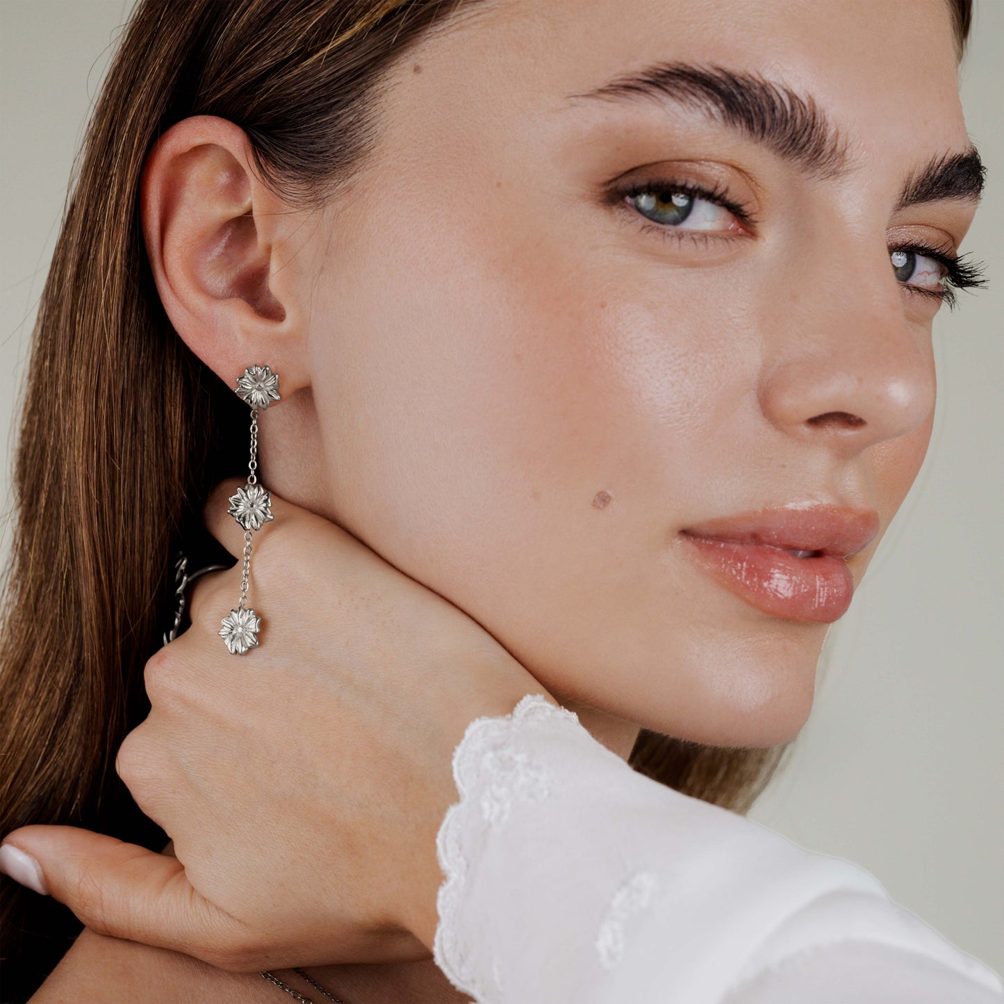 Petal Fall Studs Silber