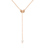 Petal Pearl Y-Necklace Roségold