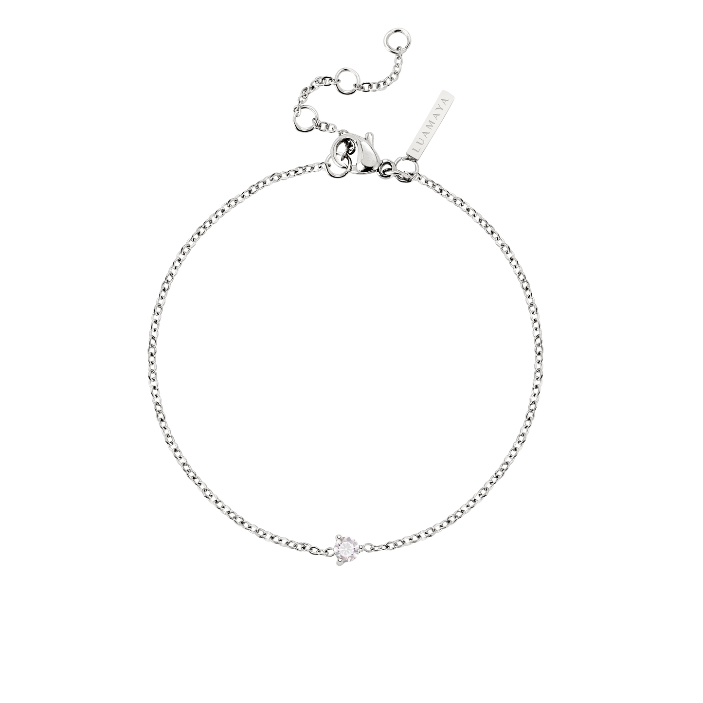 Solitaire Stone Bracelet Silber