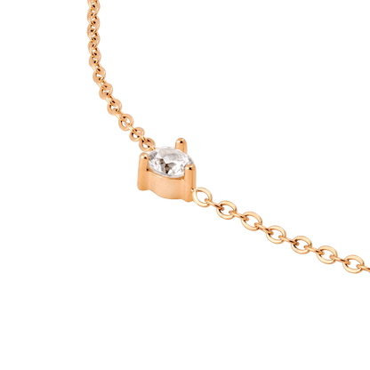 Solitaire Stone Choker Roségold