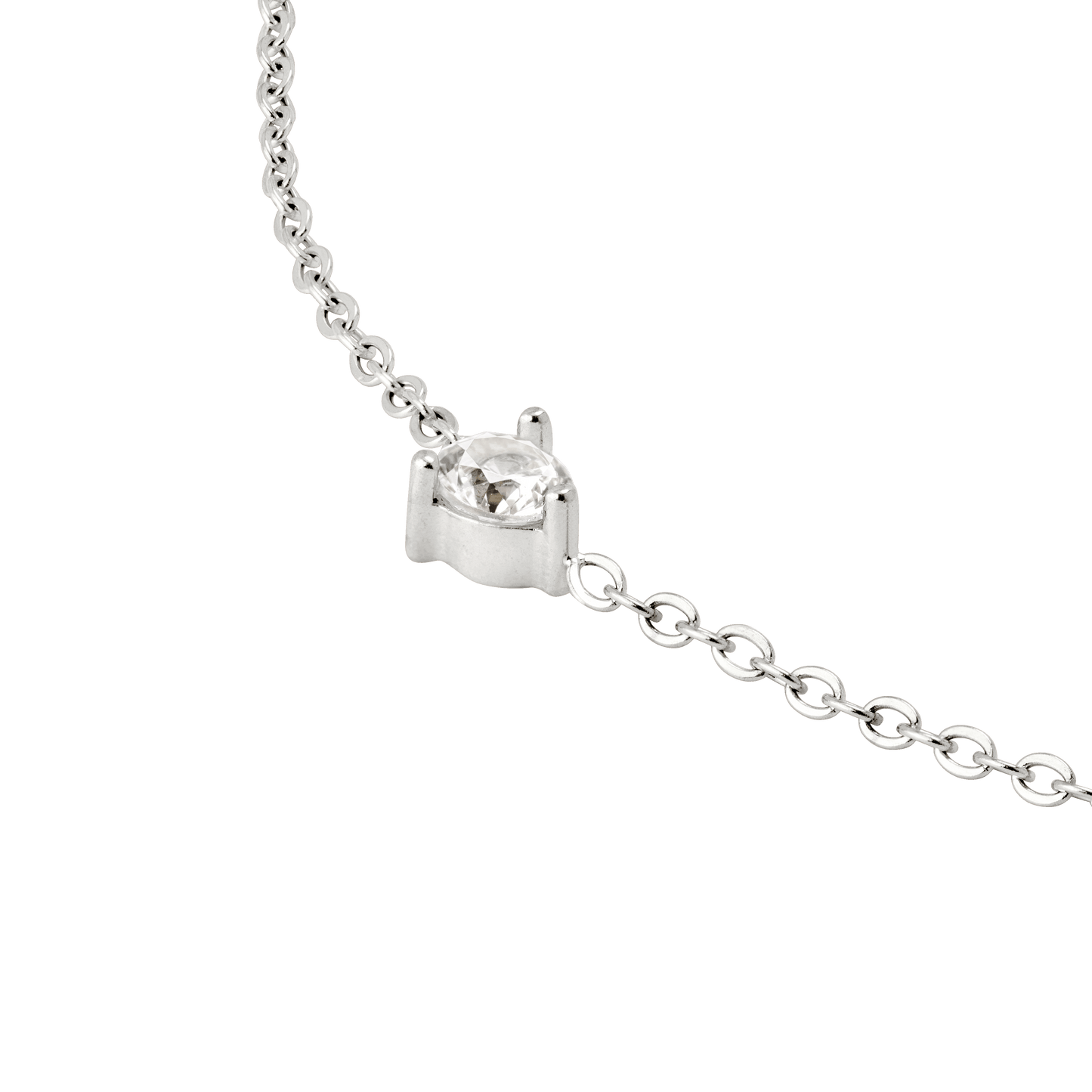 Solitaire Stone Bracelet Silber