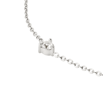 Solitaire Stone Bracelet Silber