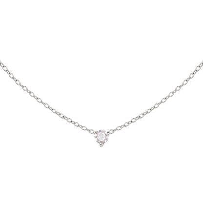 Solitaire Stone Choker Silber