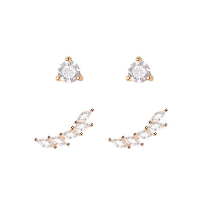 Sparkle Leaf Stud Bundle Roségold