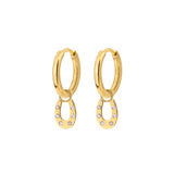 Blinged Horseshoe Hoop Set Small Gold