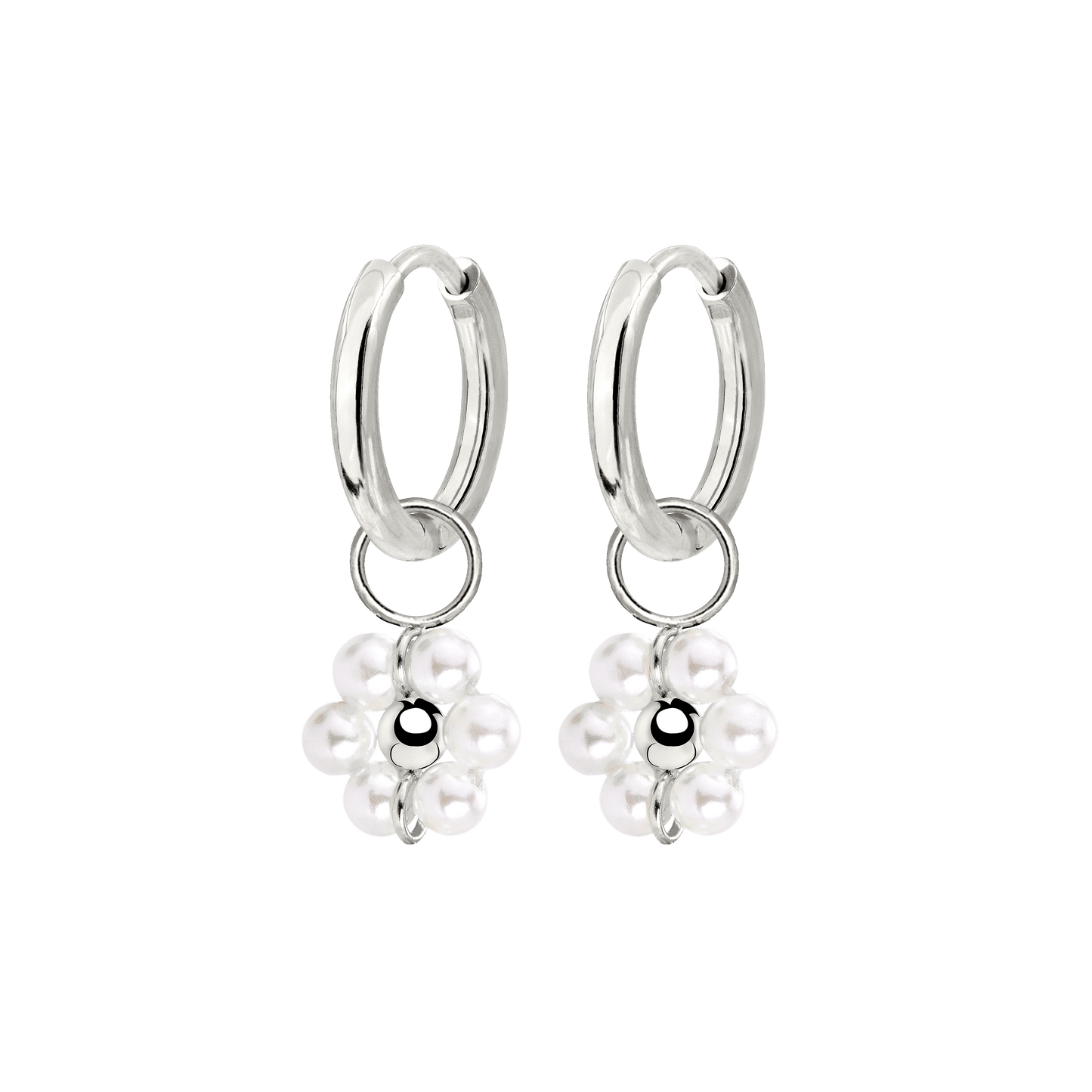Daisy Hoop Set Small Silber