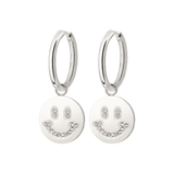 Dazzling Smile Hoop Set Medium Silber