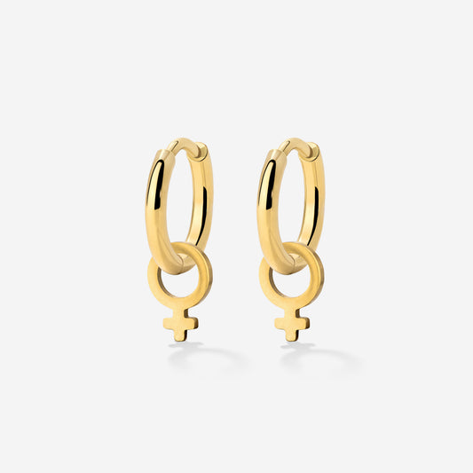 Female Icon Hoop Set Small Gold