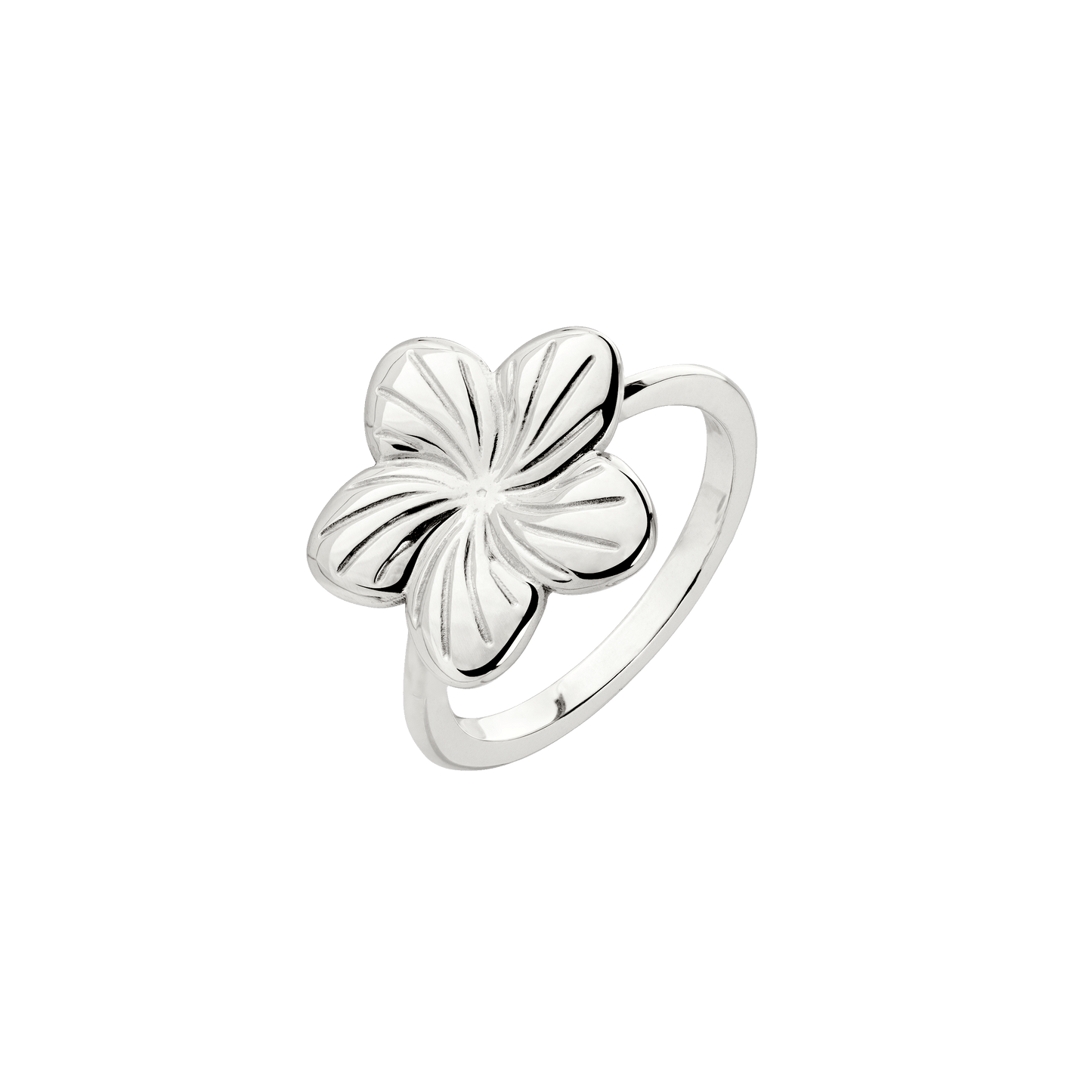 Floral Glow Ring Silber