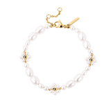Flowery Pearls Bracelet Gold