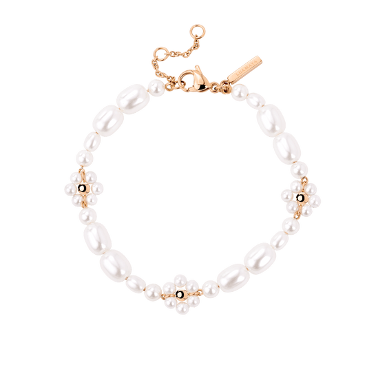 Flowery Pearls Bracelet Roségold