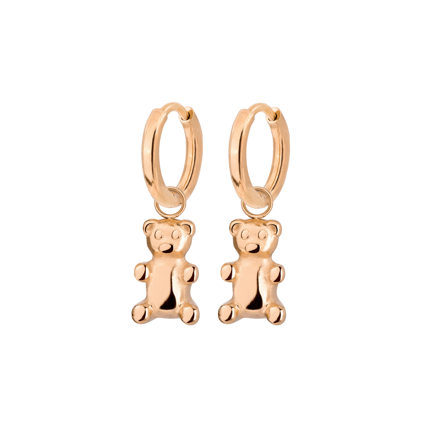 Fortune Bear Hoop Set Baby Roségold