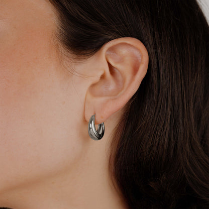 Gilded Curve Hoops Silber