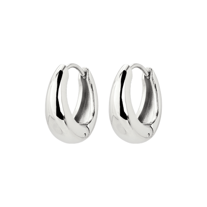 Gilded Curve Hoops Silber