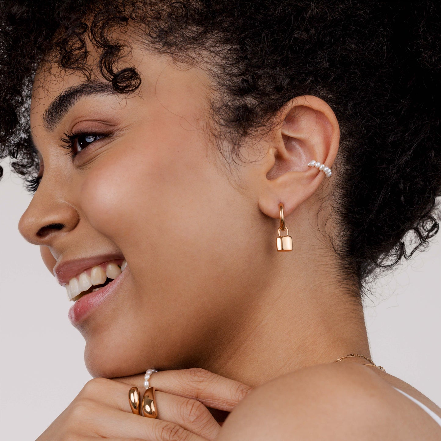 Lock in Hoop Set Small Roségold