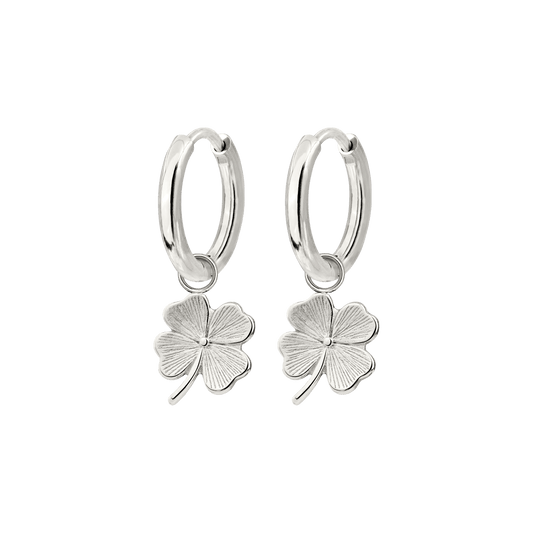 Lucky Clover Hoop Set Small Silber