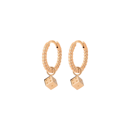Lucky Dice Twisted Hoop Set Baby Roségold