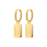 Lucky Pendant Hoop Set Small Gold