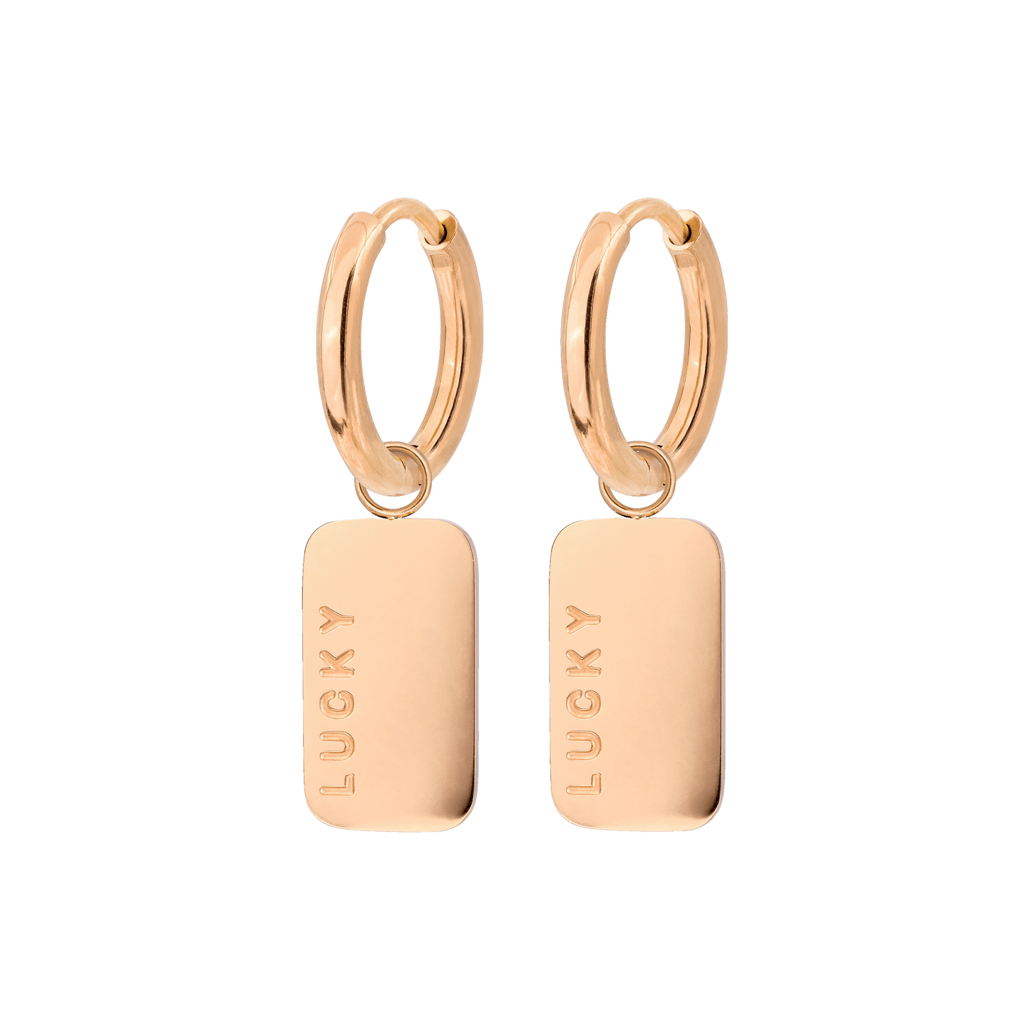 Lucky Pendant Hoop Set Small Roségold