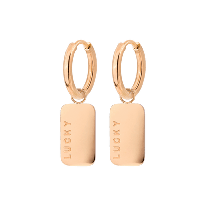 Lucky Pendant Hoop Set Small Roségold
