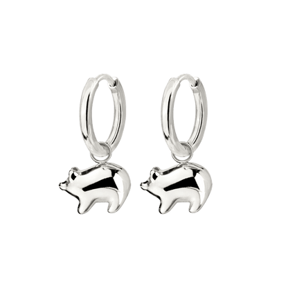 Piggy Hoop Set Small Silber