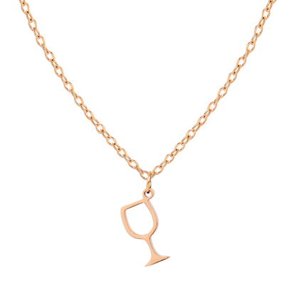 Wine Wednesday Wineglass Necklace Roségold