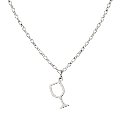 Wine Wednesday Wineglass Necklace Silber