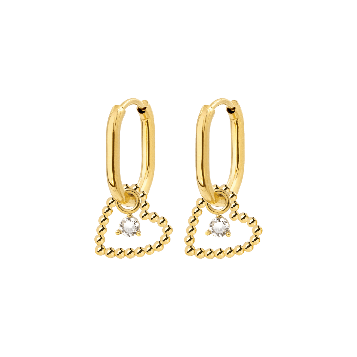 Heart of Gold Oval Hoop Set Baby Gold
