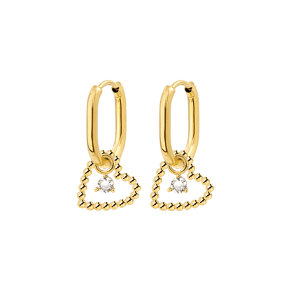 Heart of Gold Oval Hoop Set Baby Gold