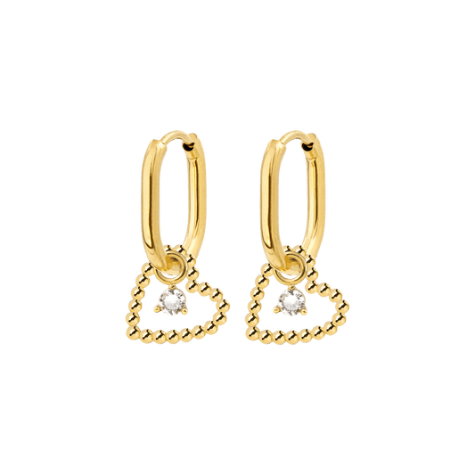 Heart of Gold Oval Hoop Set Baby Gold