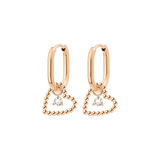 Heart of Gold Oval Hoop Set Baby Roségold