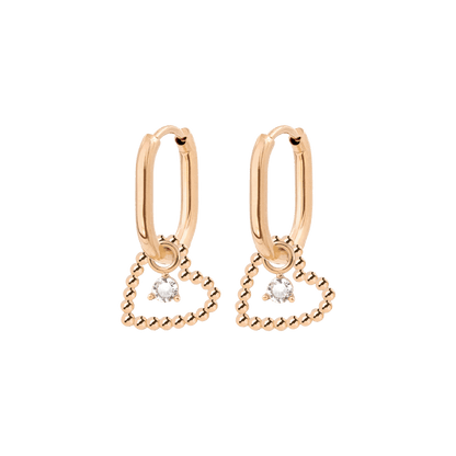 Heart of Gold Oval Hoop Set Baby Roségold