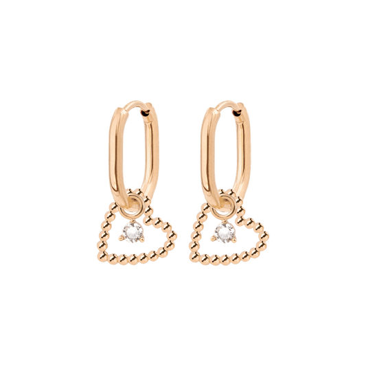 Heart of Gold Oval Hoop Set Baby Roségold