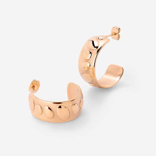Boho Beads Hoop Studs Roségold