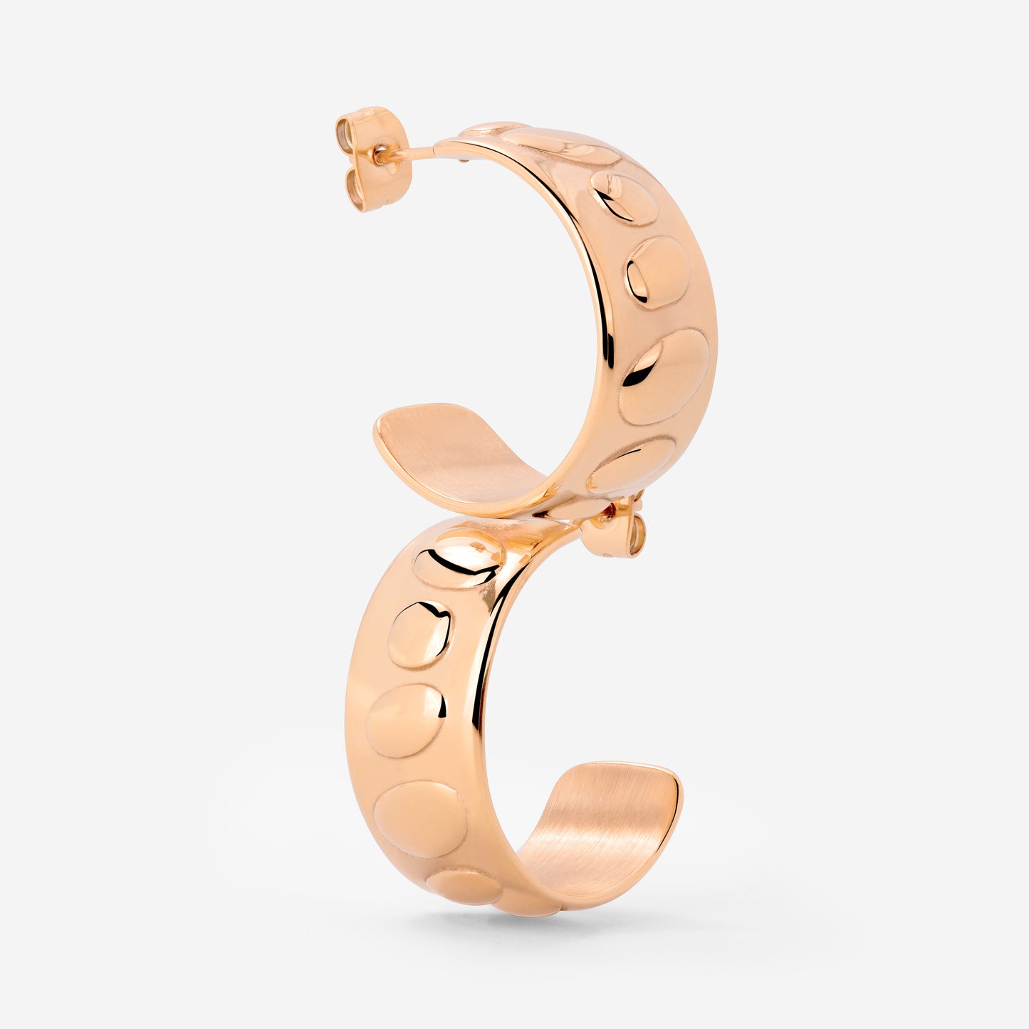 Boho Beads Hoop Studs Roségold