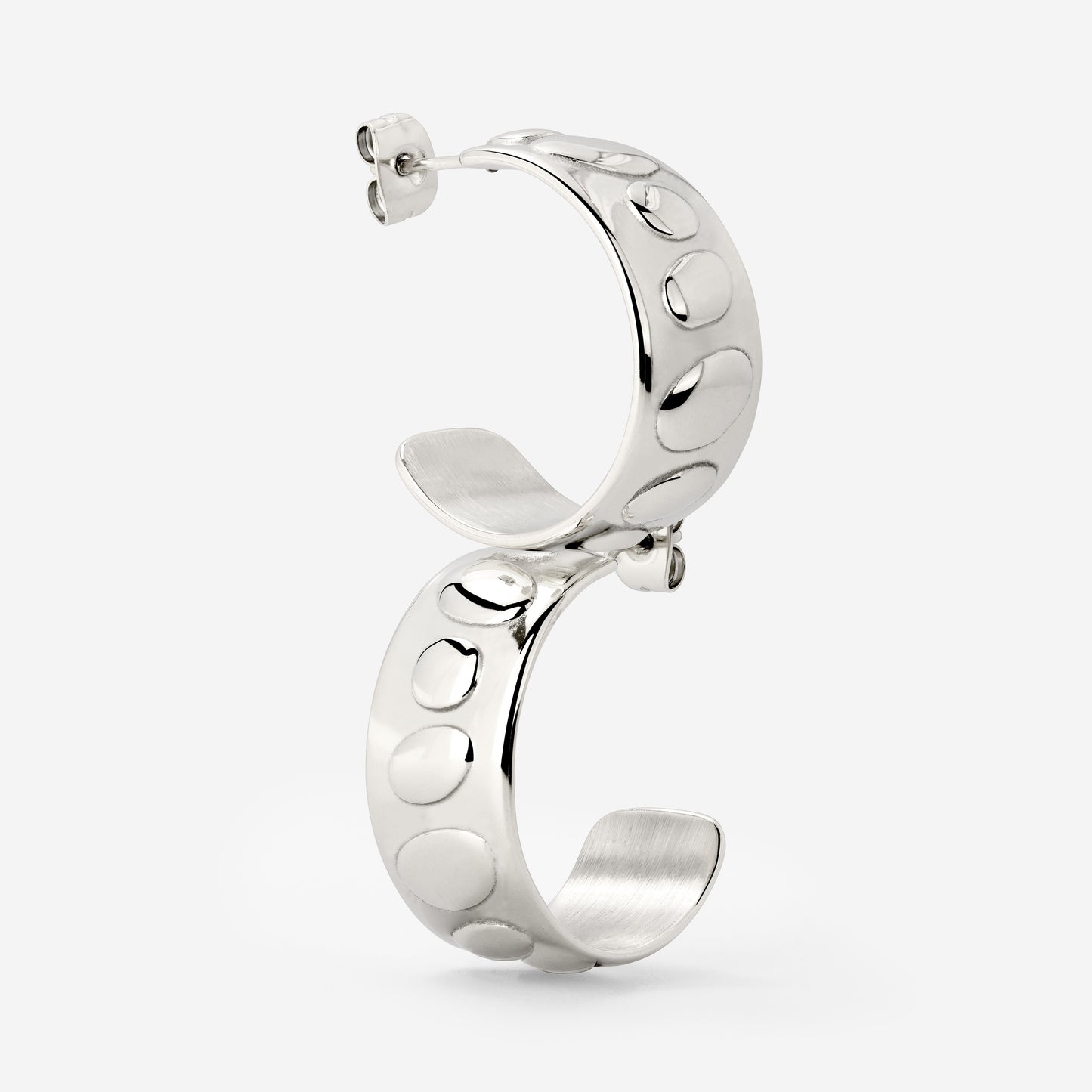 Boho Beads Hoop Studs Silber